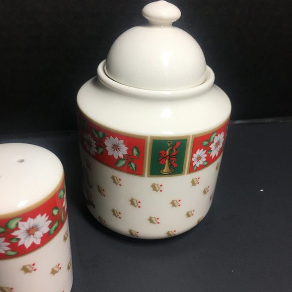 Vintage Charlton Hall Kobe Holiday Ceramic Set 5pc - Picture 3 of 16